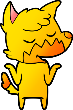 Bir insan tarafından çizilmiş tilki çizgi film karakteri