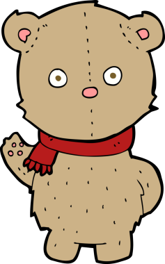 Bir insan tarafından çizilmiş oyuncak ayı.