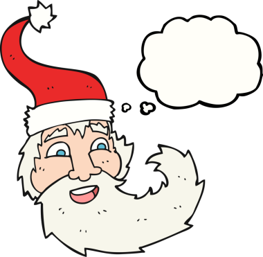 Serbest çizim düşünce balonu Noel Baba çizgi filmi bir insan tarafından çizilmiş.