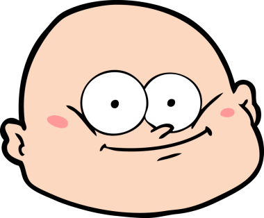 bir insan tarafından çizilmiş kel bir adam.