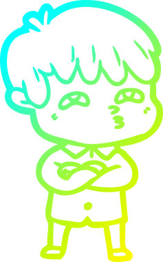 Bir insan tarafından çizilmiş soğuk gradyan çizgi çizimi.