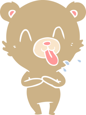 kaba düz renkli çizgi film ayısı bir insan tarafından çizilmiş.