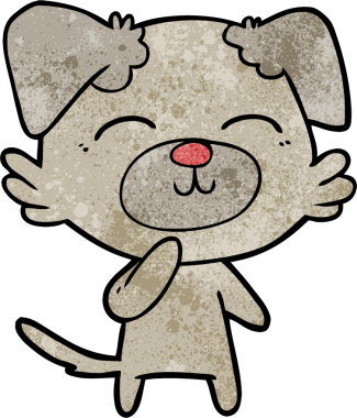 Bir insan tarafından çizilmiş çizgi köpek düşüncesi.