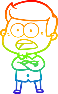 gökkuşağı gradyanı çizimi bir insan tarafından çizilmiş şok bir adam