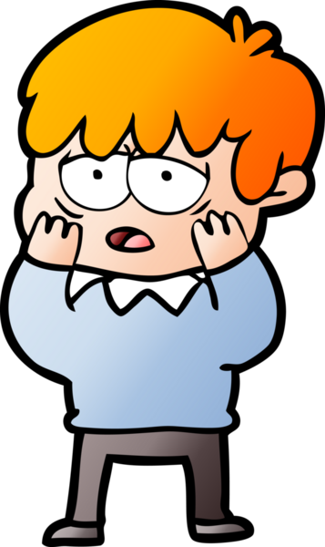 Bir insan tarafından çizilmiş bitkin çocuk çizgi filmi.