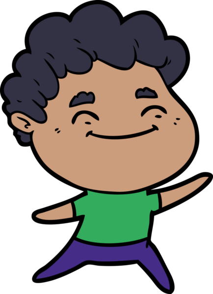 Bir insan tarafından çizilmiş çizgi film dostu bir adam.