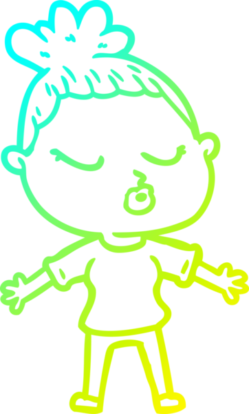 Bir insan tarafından çizilmiş soğuk bir çizgi film çizimi.