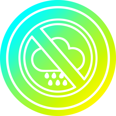 Bir insan tarafından çizilmiş havalı gradyan çizgili kötü hava dairesel simgesi yok