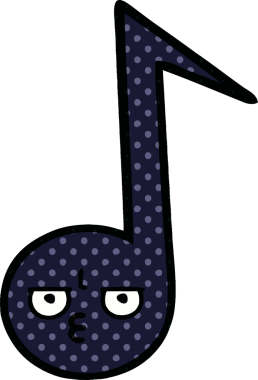 Bir insan tarafından çizilmiş bir notanın çizgi roman tarzı karikatürü