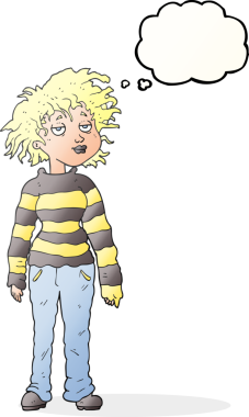 Serbest çizim düşünce balonu karikatürü bir insan tarafından çizilmiş.