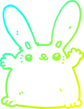 Bir insan tarafından çizilmiş bir çizgi film tavşanı çizimi