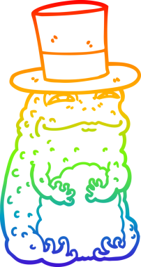 Gökkuşağı gradyan çizgi çizimi bir insan tarafından çizilmiş zengin kurbağa