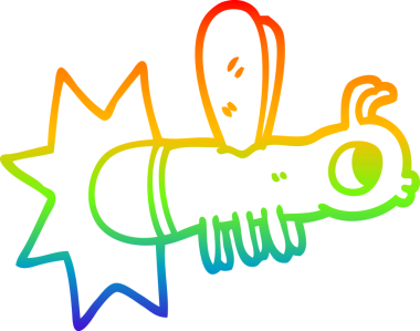 gökkuşağı gradyan çizgi çizimi bir insan tarafından çizilmiş ışıltı böceği