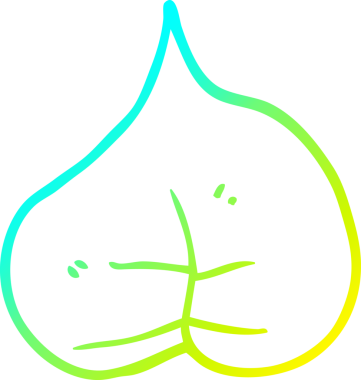 Bir insan tarafından çizilmiş bir çizgi film yaprağının soğuk gradyan çizimi