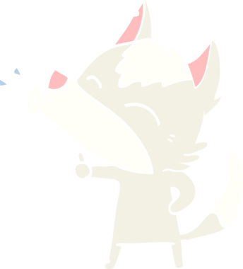 Uluyan Kurt düz renkli çizgi film bir insan tarafından çizildi.