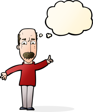 Karikatürist, bir insan tarafından çizilmiş düşünce baloncuğuyla sert bir uyarı yayınlıyor.