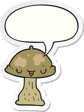 bir insan tarafından çizilmiş konuşma kabarcığı yapıştırmalı mantar taburesi