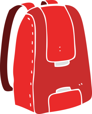 Bir insan tarafından çizilmiş çantanın düz renk çizimi