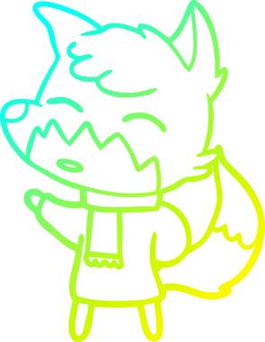 Bir insan tarafından çizilmiş bir tilki çizgi çizimi.