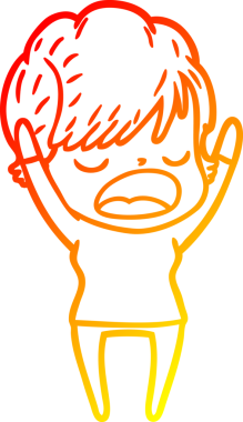 Bir insan tarafından çizilmiş bir karikatür kadın çizimi.