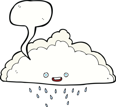 bir insan tarafından çizilmiş konuşma balonlu çizgi film yağmur bulutu
