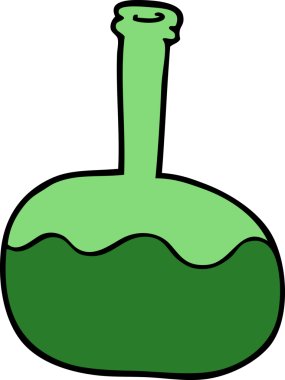 bir insan tarafından çizilmiş karikatür deney iksirleri.