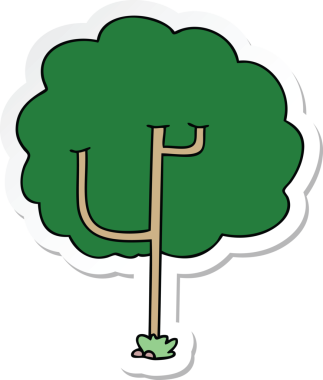 Bir insan tarafından çizilmiş garip bir el karikatür ağacının çıkartması.