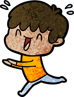 Bir insan tarafından çizilmiş gülen çocuk.