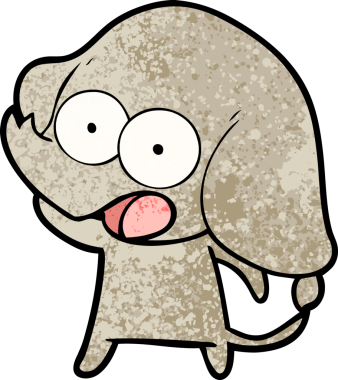 Bir insan tarafından çizilmiş şirin bir fil.