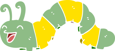 Bir insan tarafından çizilmiş gülen tırtıl karalaması.