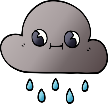 Bir insan tarafından çizilmiş karalama yağmur bulutu