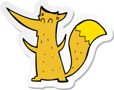 Bir insan tarafından çizilmiş bir tilkinin çıkartması.