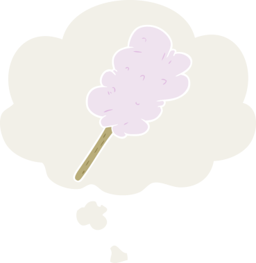 insan tarafından çizilmiş düşünce baloncuklu çizgi film şekeri.