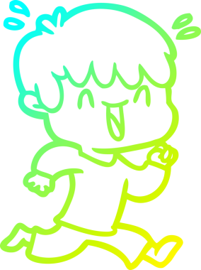 Bir insan tarafından çizilmiş gülen bir çizgi film karakteri çizimi.