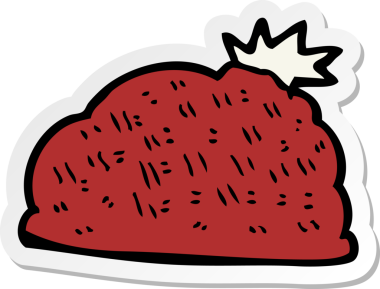 Bir insan tarafından çizilmiş bir kış şapkasının çıkartması.