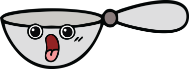 Bir insan tarafından çizilmiş bir kaşık karikatürü.