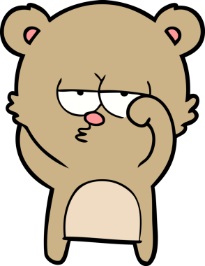 Bir insan tarafından çizilmiş sıkılmış ayı çizgi filmi