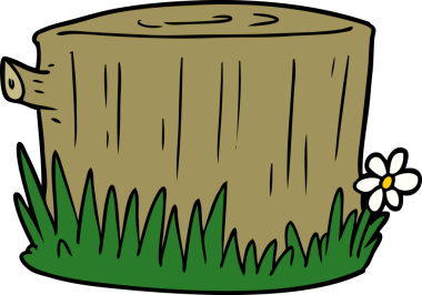 Bir insan tarafından çizilmiş ağaç kütüğü.