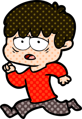 Bir insan tarafından çizilmiş bitkin çocuk çizgi filmi.