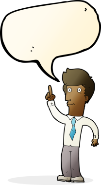 Bir insan tarafından çizilmiş konuşma baloncuğu fikri olan karikatür dostu bir adam.