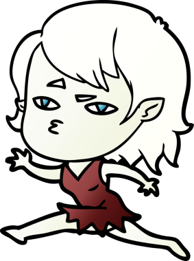 Bir insan tarafından çizilmiş vampir kız çizgi filmi.