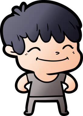 Bir insan tarafından çizilmiş mutlu çocuk çizgi filmi.