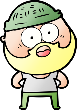 Bir insan tarafından çizilmiş sakallı bir adam.