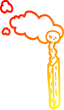 Bir insan tarafından çizilmiş bir çizgi filmin sıcak gradyan çizimi