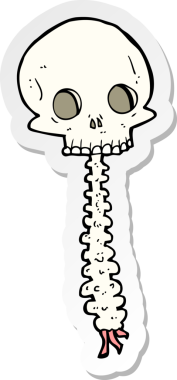 Bir insan tarafından çizilmiş ürkütücü bir karikatür çıkartması.