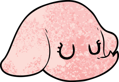 Bir insan tarafından çizilmiş bir fil yüzü.