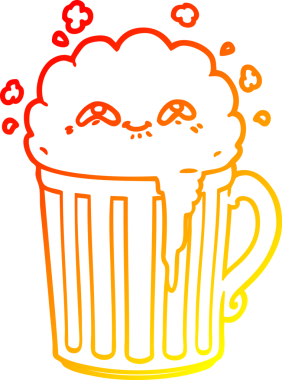 Bir insan tarafından çizilmiş mutlu bir çizgi film kupası çizimi.