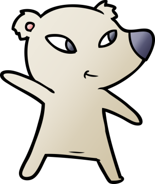 Bir insan tarafından çizilmiş sevimli çizgi film ayısı.