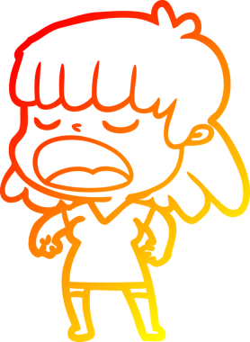 Bir insan tarafından yüksek sesle çizilmiş bir çizgi film kadını çizimi.