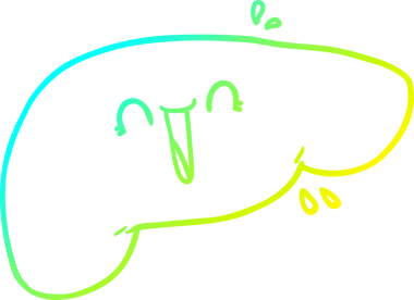 Bir insan tarafından çizilmiş karaciğerin soğuk gradyan çizgisi